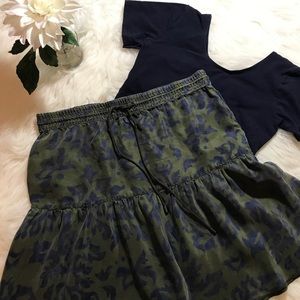 Tommy Hilfiger Camo Khaki Silk Skirt sz 4